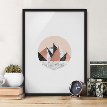 Poster con cornice - Paesaggio geometrico in un cerchio