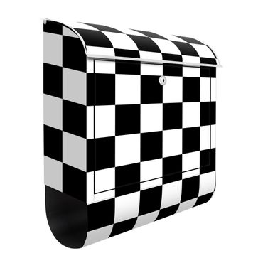 Cassetta postale - Trama geometrica di scacchiera in bianco e nero