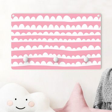Appendiabiti per bambini - Fasce di nuvole bianche disegnate nel cielo rosato