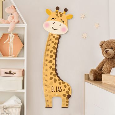Metro da parete per bambini - Giraffa per bambino con nome personalizzato