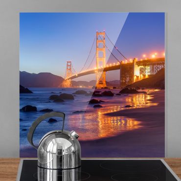 Paraschizzi in vetro - Golden Gate Bridge all'alba - Quadrato 1:1