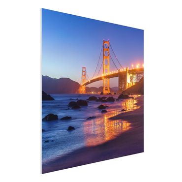 Stampa su Forex - Golden Gate Bridge all'alba - Quadrato 1:1