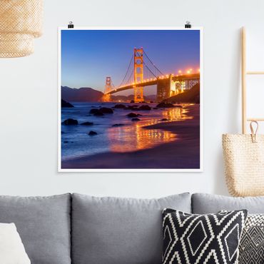 Poster - Golden Gate Bridge all'alba