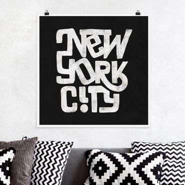 Poster riproduzione - Graffiti Art Calligrafia New York City Nero