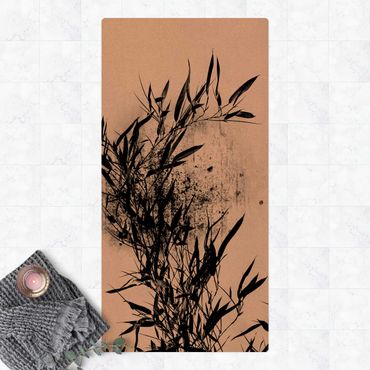 Tappetino di sughero - Mondo vegetale grafico - Bambú nero - Formato verticale 1:2