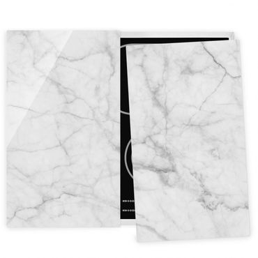 Coprifornelli in vetro - Marmo Bianco Carrara
