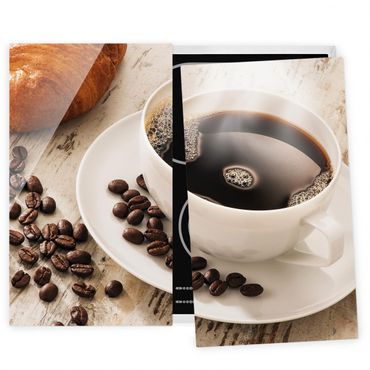 Coprifornelli in vetro - Steaming Coffee Cup With Coffee Beans