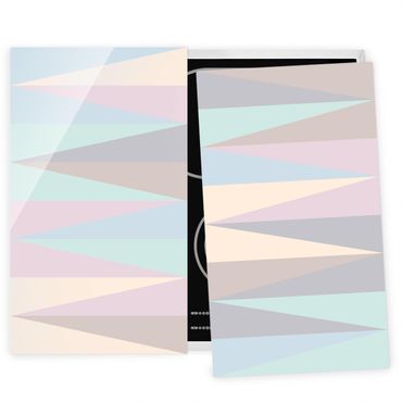Coprifornelli in vetro - Triangles In Pastel Colors