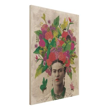 Quadro in legno -Frida Kahlo - Flower Portrait- Verticale 3:4
