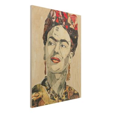 Quadro in legno -Frida Kahlo - Collage No.2- Verticale 3:4