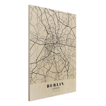 Quadro in legno - Berlin City Map - Classic- Verticale 3:4