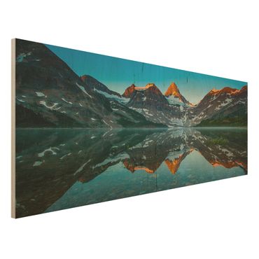 Quadro in legno - Mountain landscape at Lake Magog in Canada - Panoramico