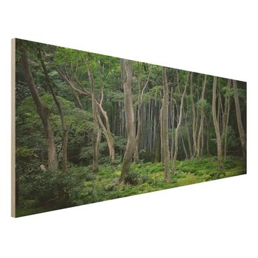 Quadro in legno - Japanese Forest - Panoramico