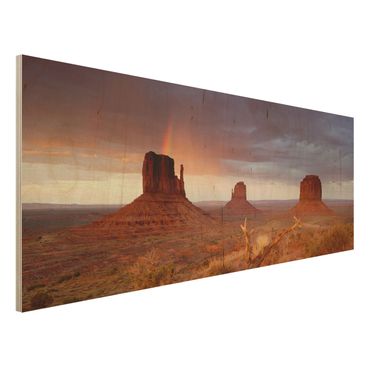 Quadro in legno - Monument Valley at sunset - Panoramico