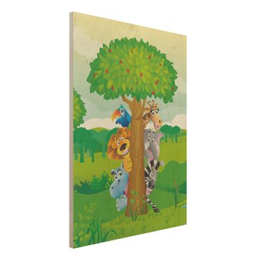 Quadro in legno - No.BF1 Jungle animals - Verticale 3:4