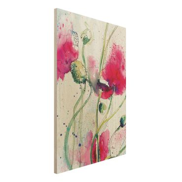 Quadro in legno - Painted Poppies - Verticale 2:3