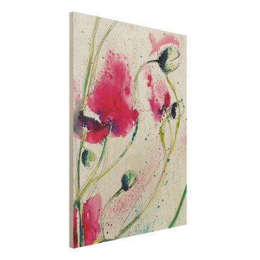 Quadro in legno - Painted Poppies - Verticale 3:4