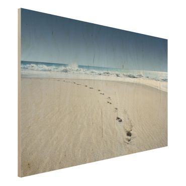 Quadro in legno - Footprints in the Sand - Orizzontale 3:2