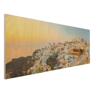 Quadro in legno - Shining Santorini - Panoramico