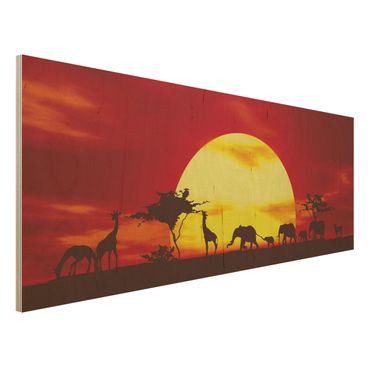 Quadro in legno - Sunset Caravan - Panoramico
