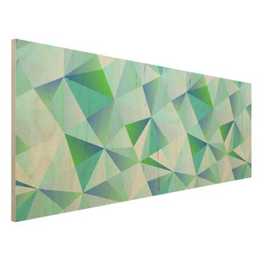 Quadro in legno - Vector pattern turquoise - Panoramico