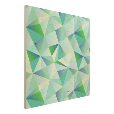 Quadro in legno - Vector pattern turquoise - Quadrato 1:1