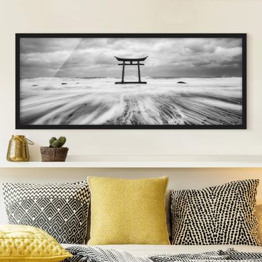 Poster con cornice - Torii giapponesi in mare