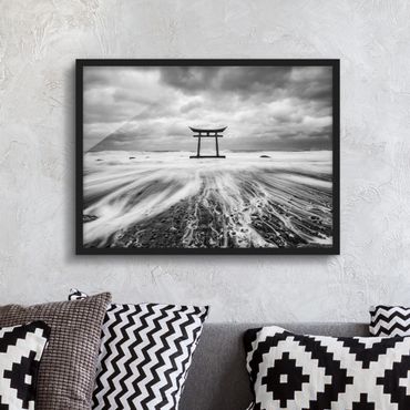 Poster con cornice - Torii giapponesi in mare