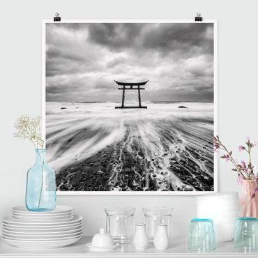 Poster - Torii giapponese nel mare