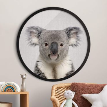 Quadro rotondo incorniciato - Koala Klaus