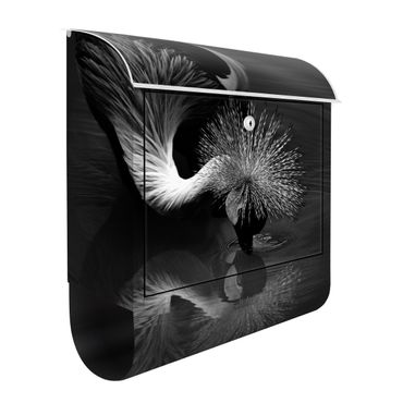 Cassetta postale - Inchino di una gru coronata in bianco e nero