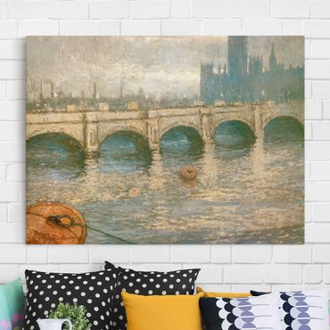 Stampa su tela - Claude Monet - Ponte Tamigi e Palazzo del Parlamento a Londra - Orizzontale 4:3