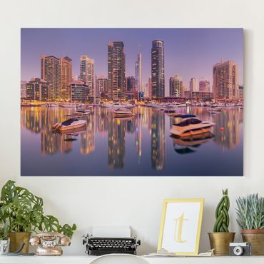 Stampa su tela - Dubai skyline and marina - Orizzontale 3:2