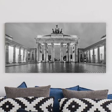 Stampa su tela - Illuminated Brandenburg Gate II - Orizzontale 2:1