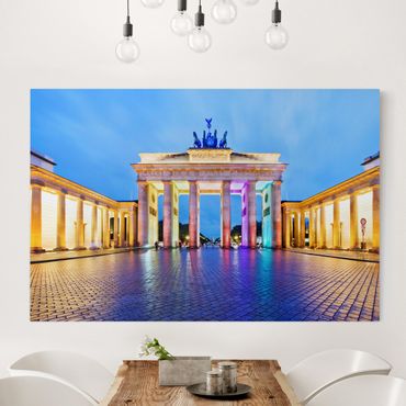 Stampa su tela - Illuminated Brandenburg Gate - Orizzontale 3:2