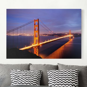 Stampa su tela - Golden Gate Bridge at night - Orizzontale 3:2