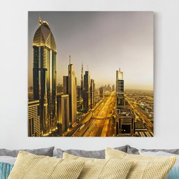 Stampa su tela - Golden Dubai - Quadrato 1:1