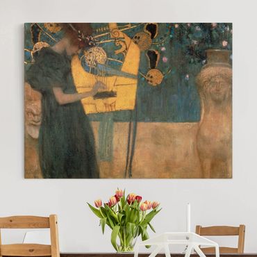 Stampa su tela - Gustav Klimt - La Musica - Orizzontale 4:3