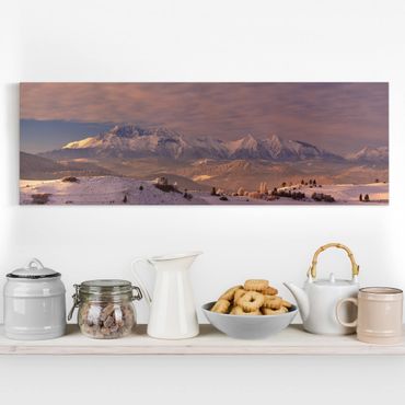 Stampa su tela - Alte Tatras al Mattino - Panoramico