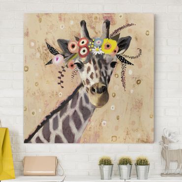 Stampa su tela - Klimt Giraffe - Quadrato 1:1