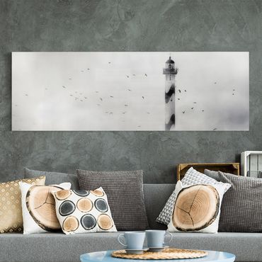 Stampa su tela - Faro in Nebbia - Panoramico