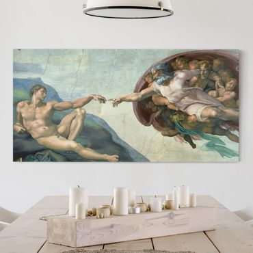 Stampa su tela - Michelangelo - La Cappella Sistina: Creazione di Adamo - Orizzontale 2:1