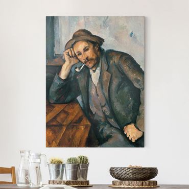Stampa su tela - Paul Cézanne - Fumatore con braccio appoggiato - Verticale 3:4