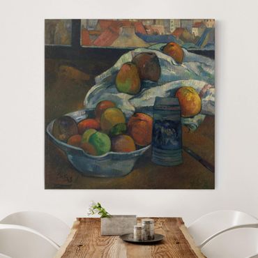Stampa su tela - Paul Gauguin - Fruit Bowl and Pitcher in front of a Window - Quadrato 1:1