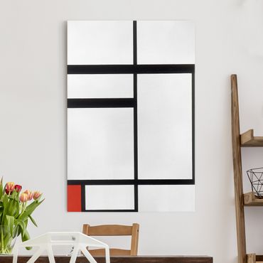 Stampa su tela Piet Mondrian - Composizione con Rosso, Bianco e Nero - Verticale 2:3
