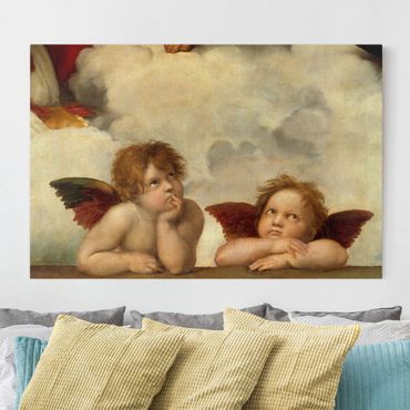 Stampa su tela - Raffael - Two Angels. Detail from The Sistine Madonna - Orizzontale 3:2
