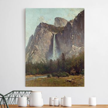 Stampa su tela - Thomas Hill - Bridal Veil Falls - Yosemite Valley - Verticale 3:4