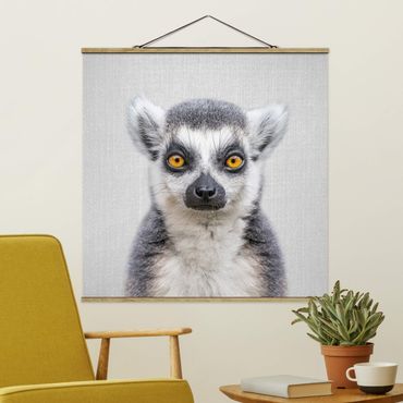 Foto su tessuto da parete con bastone - Lemure Ludwig - Quadrato 1:1