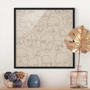 Poster con cornice - Line Art - Beauty Portraits in beige