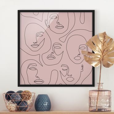 Poster con cornice - Line Art - Beauty Portraits in rosa cipria
